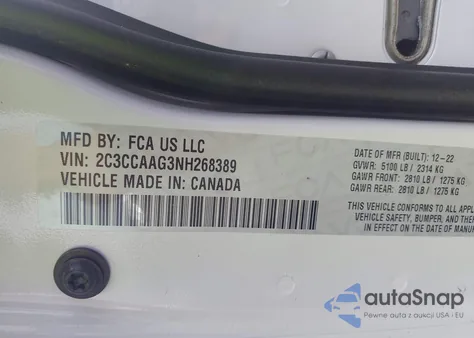 2022 Chrysler 300 Touring из США, поврежденный, VIN 2C3CCAAG3NH268389